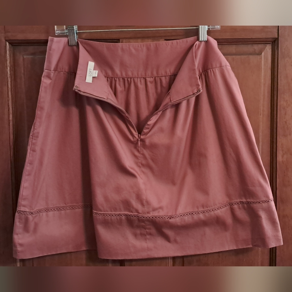LOFT A-Line Skirt in Dusty Rose